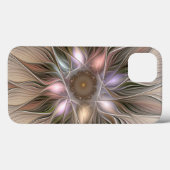Coques Case-Mate iPhone Fleur joyeuse abstraite beige marron floral fracta (Verso (horizontal))