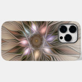 Coques Case-Mate iPhone Fleur joyeuse abstraite beige marron floral fracta (Verso (horizontal))