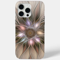 Fleur joyeuse abstraite beige marron floral fracta