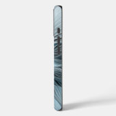 Coques Case-Mate iPhone Fleur joyeuse abstraite florale fractale bleue gri (Verso / Gauche)