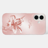 Coques Case-Mate iPhone Fleur Lily 3D Métallurgique (Verso (horizontal))
