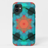 Coques Case-Mate iPhone Fleur Mandala rétro bleu et rose (Dos)
