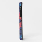 Coques Case-Mate iPhone Fleur Mandala rétro bleu et rose (Dos/Gauche)