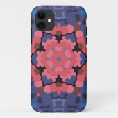 Coques Case-Mate iPhone Fleur Mandala rétro bleu et rose (Dos)