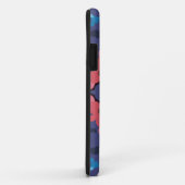 Coques Case-Mate iPhone Fleur Mandala rétro bleu et rose (Dos/Droite)