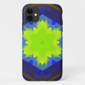 Coques Case-Mate iPhone Fleur Mandala Retro Vert et Bleu (Dos)