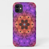 Coques Case-Mate iPhone Fleur Mandala rétro violet et rouge (Dos)