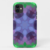 Coques Case-Mate iPhone Fleur Mandala rétro violet et vert (Dos)
