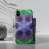 Coques Case-Mate iPhone Fleur Mandala rétro violet et vert
