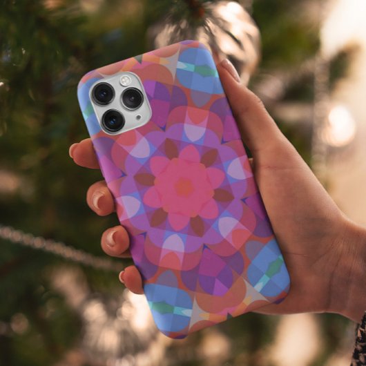 Coques Case-Mate iPhone Fleur Mandala rose bleu et violet rétro