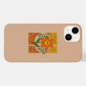 Coques Case-Mate iPhone Fleur marguerite rétro des années 70 (Verso (horizontal))