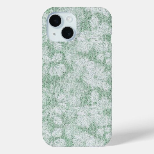 Coques Case-Mate iPhone Fleur marguerite Velvety Mint Green (Verso)