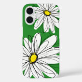 Coques Case-Mate iPhone Fleur moderne dessin blanc jaune (Verso)