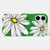 Coques Case-Mate iPhone Fleur moderne dessin blanc jaune (Verso (horizontal))