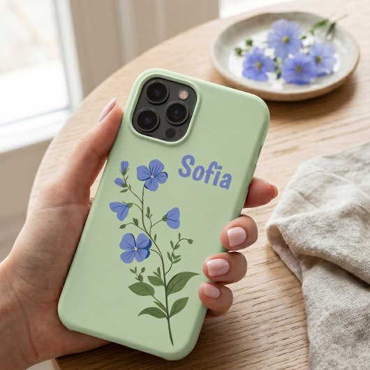 Coques Case-Mate iPhone Fleur moderne élégante bleu fille chic de style