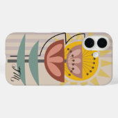 Coques Case-Mate iPhone Fleur moderne et texte personnalisé (Verso (horizontal))