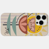 Coques Case-Mate iPhone Fleur moderne et texte personnalisé (Verso (horizontal))