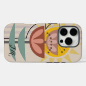 Coques Case-Mate iPhone Fleur moderne et texte personnalisé (Verso (horizontal))