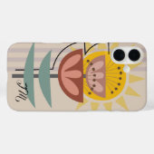 Coques Case-Mate iPhone Fleur moderne et texte personnalisé (Verso (horizontal))