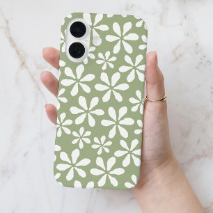 Coques iPhone 16 Fleur moderne Motif Chic Sage Vert Fille Floral
