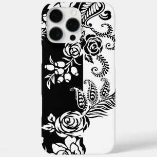Coques iPhone 16 Pro Max Fleur moderne noir et blanc pour iPhone 16 Pro Max