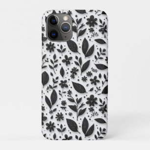 Case-Mate iPhone Case Fleur monochrome botanique ✨ Élégance florale noir