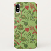 Coques Case-Mate iPhone Fleur motif, branche, feuille fleurie verte sans s (Dos)