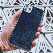 Coques Case-Mate iPhone Fleur noire et bleue motif esthétique unique