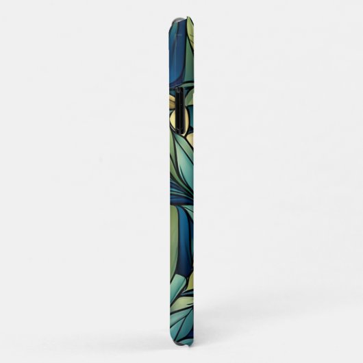Coques Case-Mate iPhone Fleur orange Abstraite sur vert (Dos/Droite)