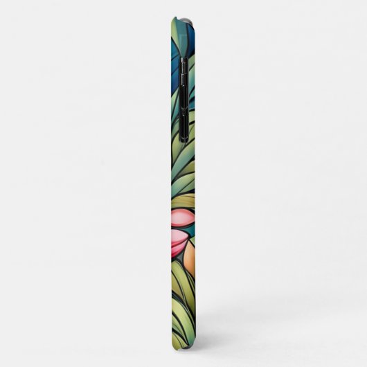 Coques Case-Mate iPhone Fleur orange Abstraite sur vert (Dos/Gauche)