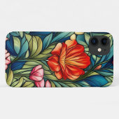 Coques Case-Mate iPhone Fleur orange Abstraite sur vert (Dos (Horizontal))