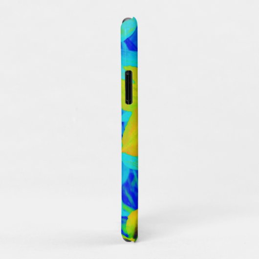 Coques Case-Mate iPhone Fleur orange jaune brillant Personnalisée (Dos/Droite)