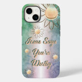 Coques Case-Mate iPhone Fleur paisible Jésus dit que vous êtes digne (Verso)