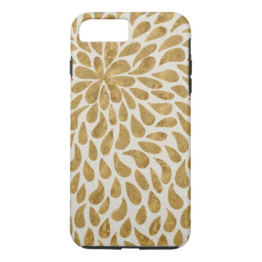 Coques Case-Mate iPhone Fleur Paisley moderne en or et blanc (Dos)