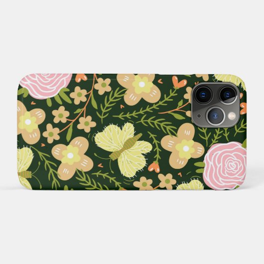 Coques Case-Mate iPhone Fleur papillon (Dos (Horizontal))