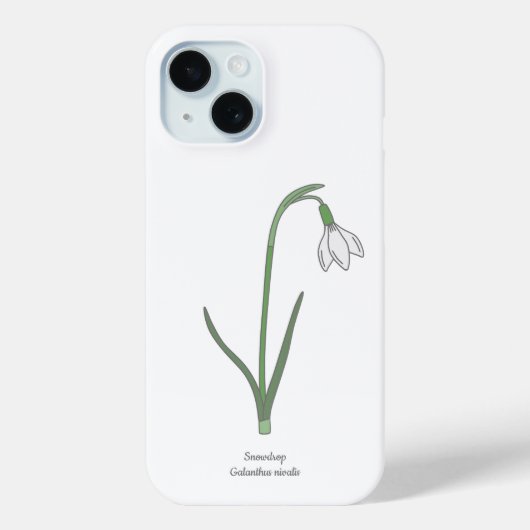 Coques Case-Mate iPhone Fleur pastel botanique Snowdrop (Verso)