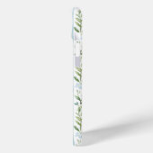 Coques Case-Mate iPhone Fleur personnalisée rayée bleue (Verso / Gauche)