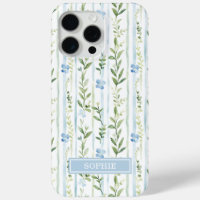 Fleur personnalisée rayée bleue