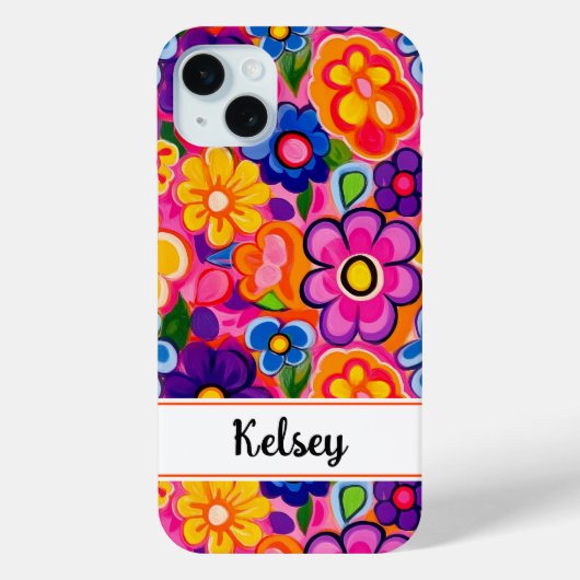 Coques Case-Mate iPhone Fleur personnalisée rétro cool (Verso)