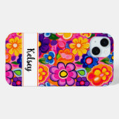 Coques Case-Mate iPhone Fleur personnalisée rétro cool (Verso (horizontal))