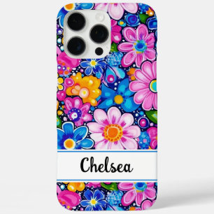 Coques iPhone 16 Pro Max Fleur personnalisée rétro groovy