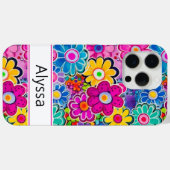 Coques Case-Mate iPhone Fleur personnalisée rétro groovy (Verso (horizontal))