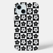 Coques Case-Mate iPhone Fleur point noir blanc (Verso)
