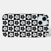 Coques Case-Mate iPhone Fleur point noir blanc (Verso (horizontal))