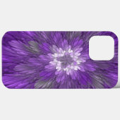 Coques Case-Mate iPhone Fleur psychédélique violette Abstraite Fractal Art (Verso (horizontal))