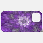 Coques Case-Mate iPhone Fleur psychédélique violette Abstraite Fractal Art (Verso (horizontal))