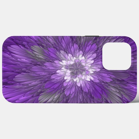 Coques Case-Mate iPhone Fleur psychédélique violette Abstraite Fractal Art (Verso (horizontal))