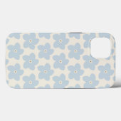 Coques Case-Mate iPhone Fleur Rétro Bleu Clair Et Crème (Verso (horizontal))