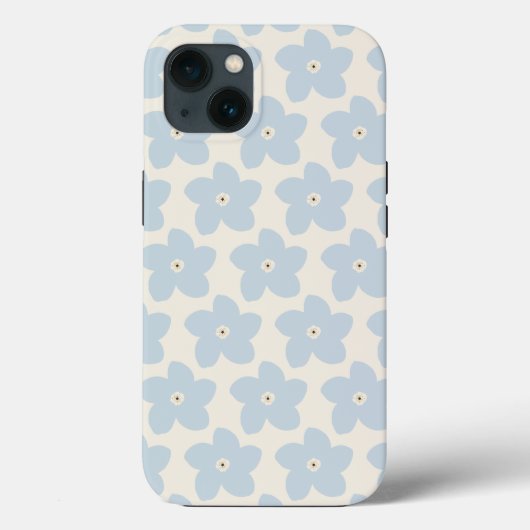 Coques Case-Mate iPhone Fleur Rétro Bleu Clair Et Crème (Verso)