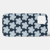 Coques Case-Mate iPhone Fleur Rétro Bleu Clair Et Navy (Verso (horizontal))